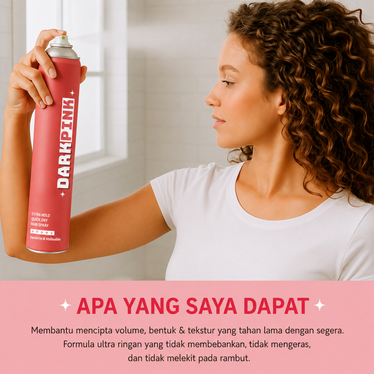 Semburan Rambut Pegangan Platinum Mewah Koloryst (400ml) – Jernih
