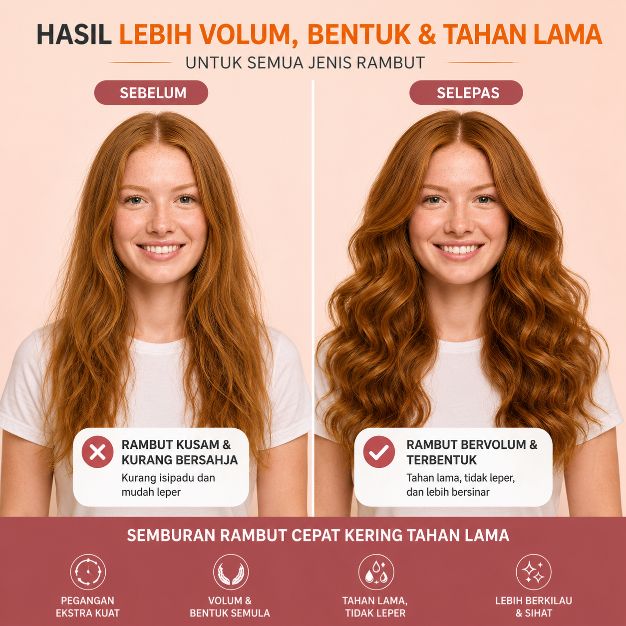 Semburan Rambut Pegangan Platinum Mewah Koloryst (400ml) – Jernih