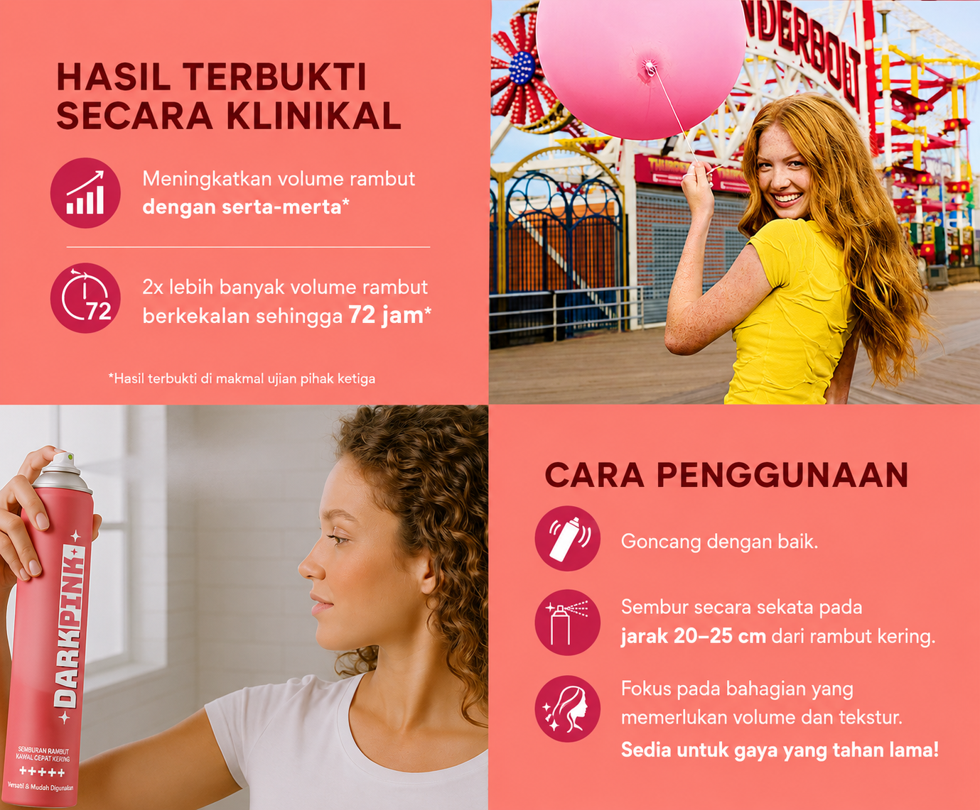 Semburan Rambut Pegangan Platinum Mewah Koloryst (400ml) – Jernih