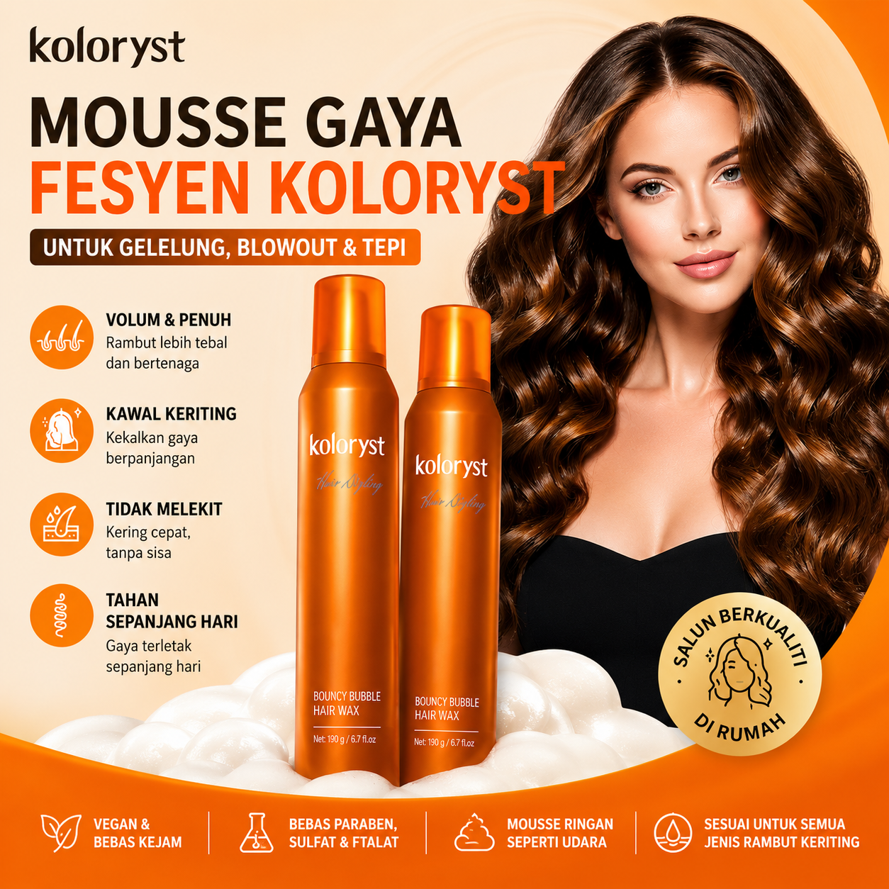 Mousses Styling Bounce & Shape Koloryst (190g)