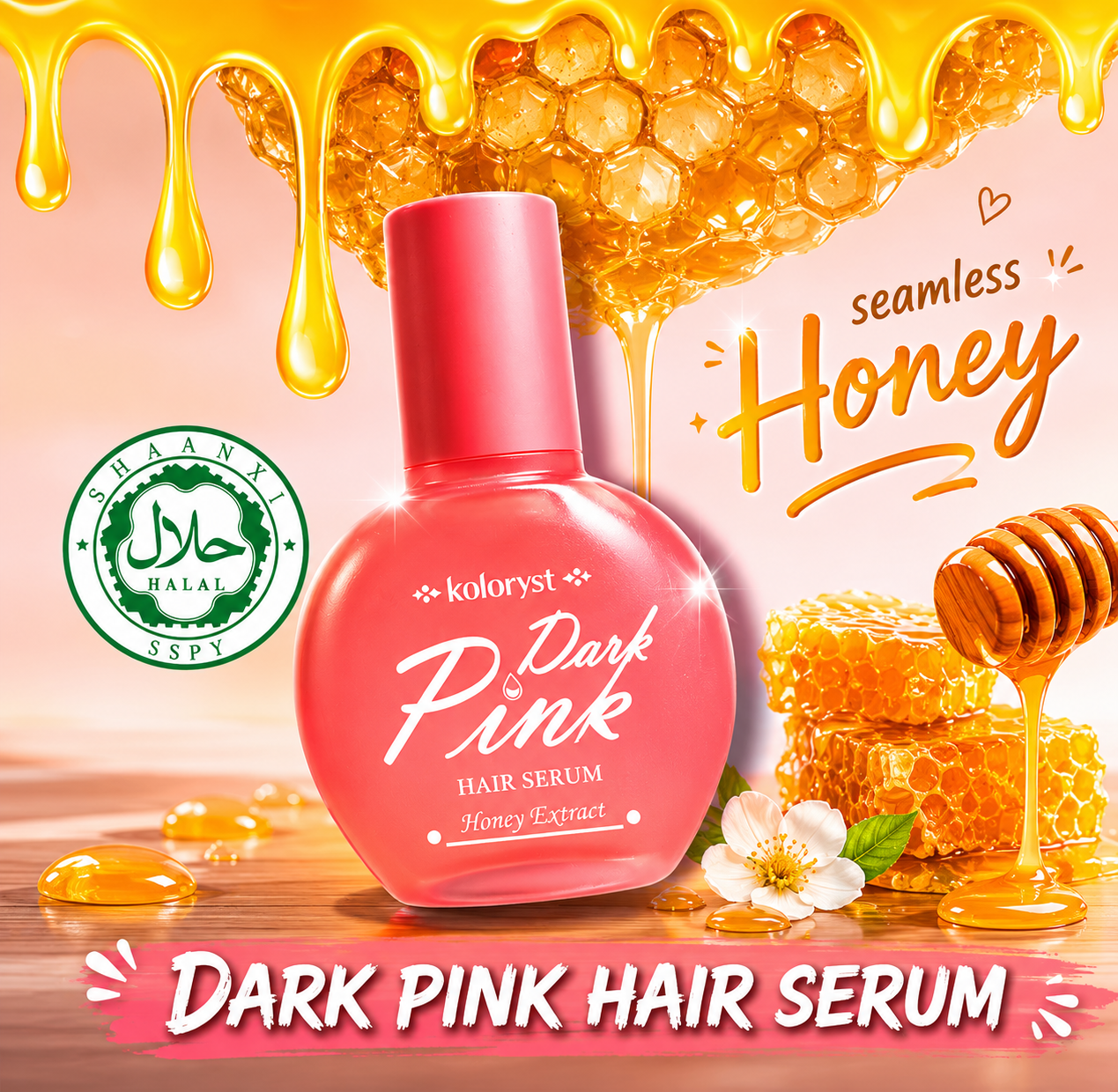 Serum Rambut Koloryst Madu Merah Jambu Gelap (70ml) – (Halal)