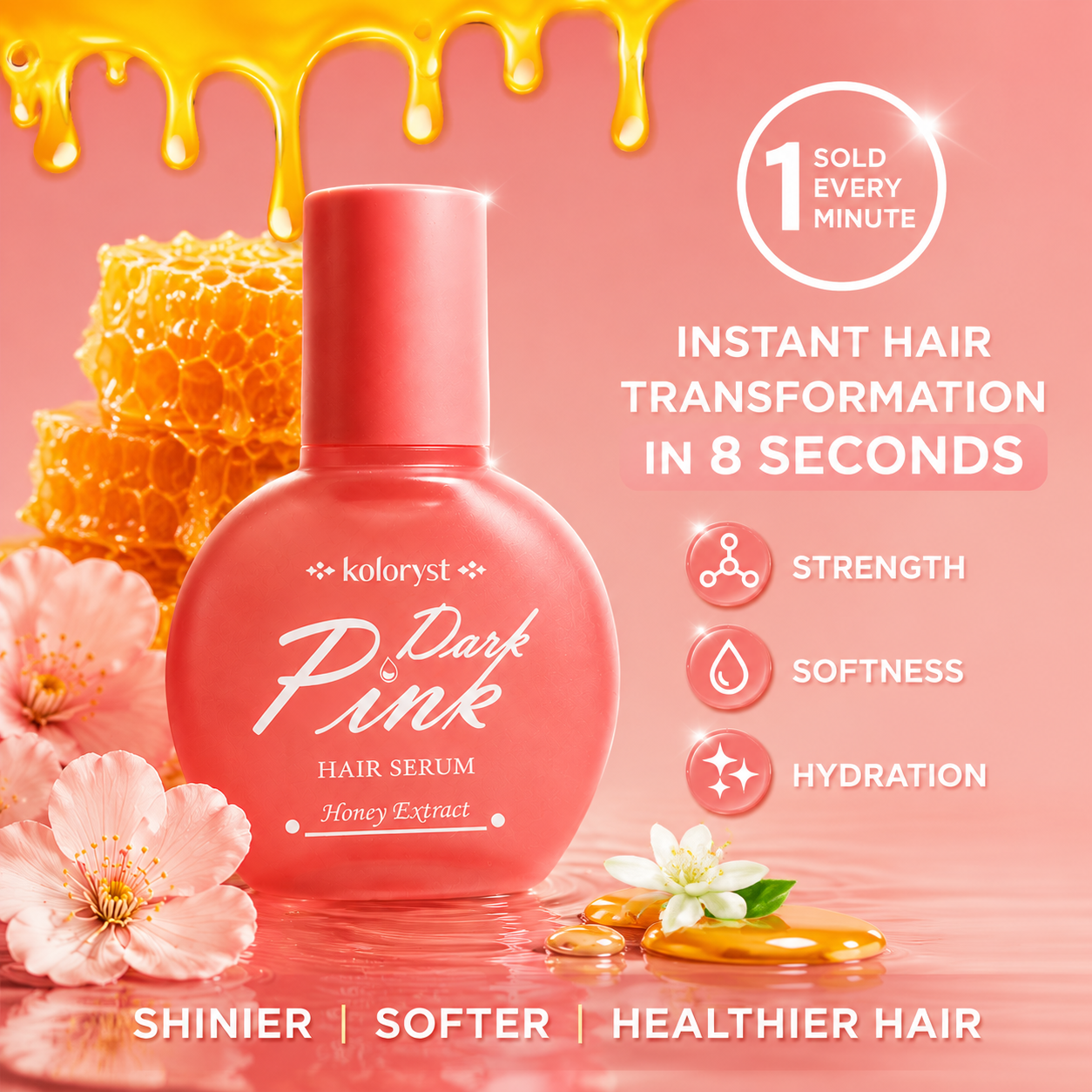 Serum Rambut Koloryst Madu Merah Jambu Gelap (70ml) – (Halal)