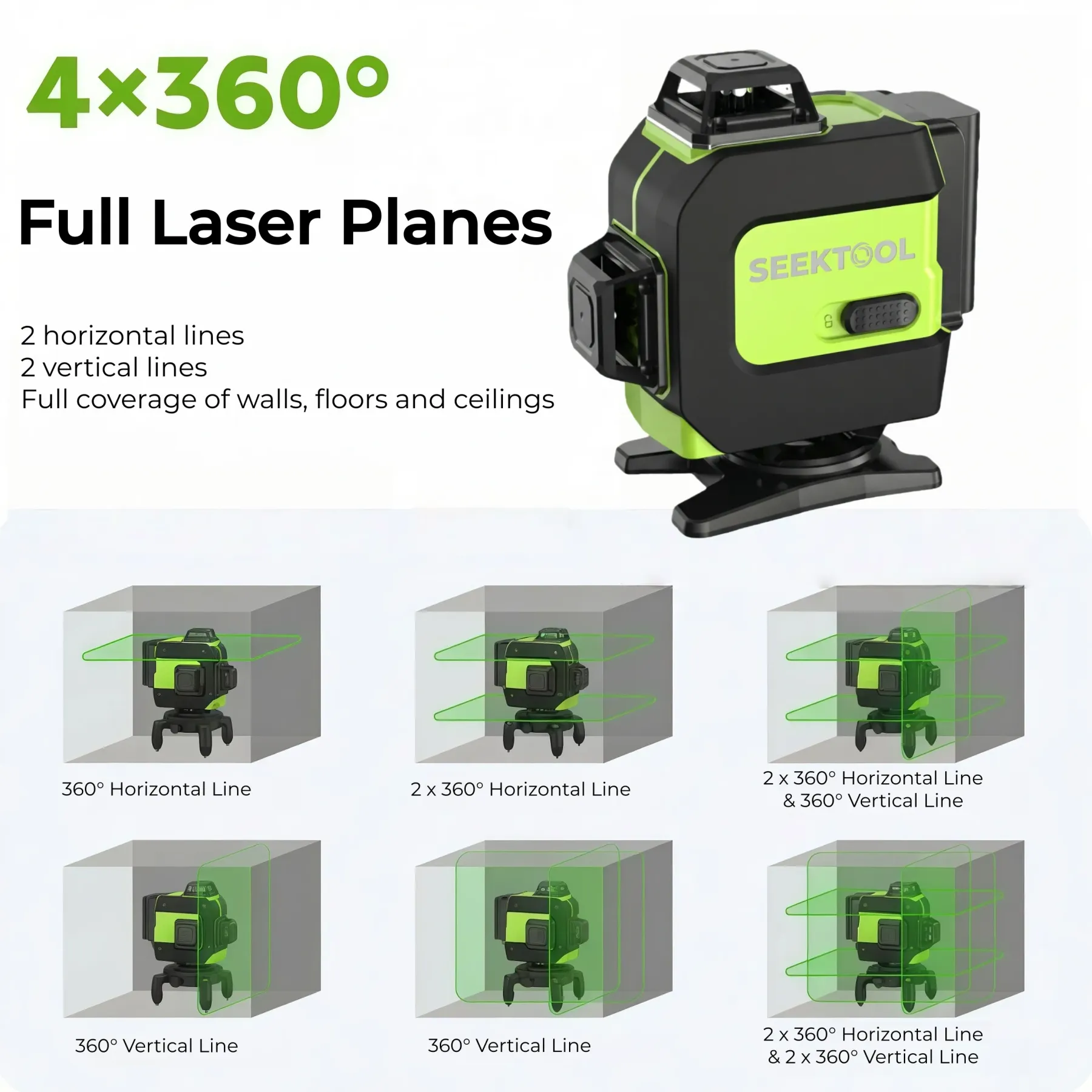 SEEKTOOL LX360 Pro 4D 16-Lines Laser Level