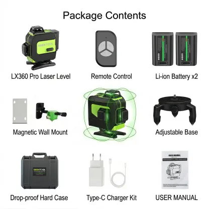 SEEKTOOL LX360 Pro 4D 16-Lines Laser Level