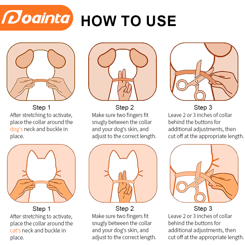 Pest Control Collar Adjustable Flea Tick Prevention Anti-mos