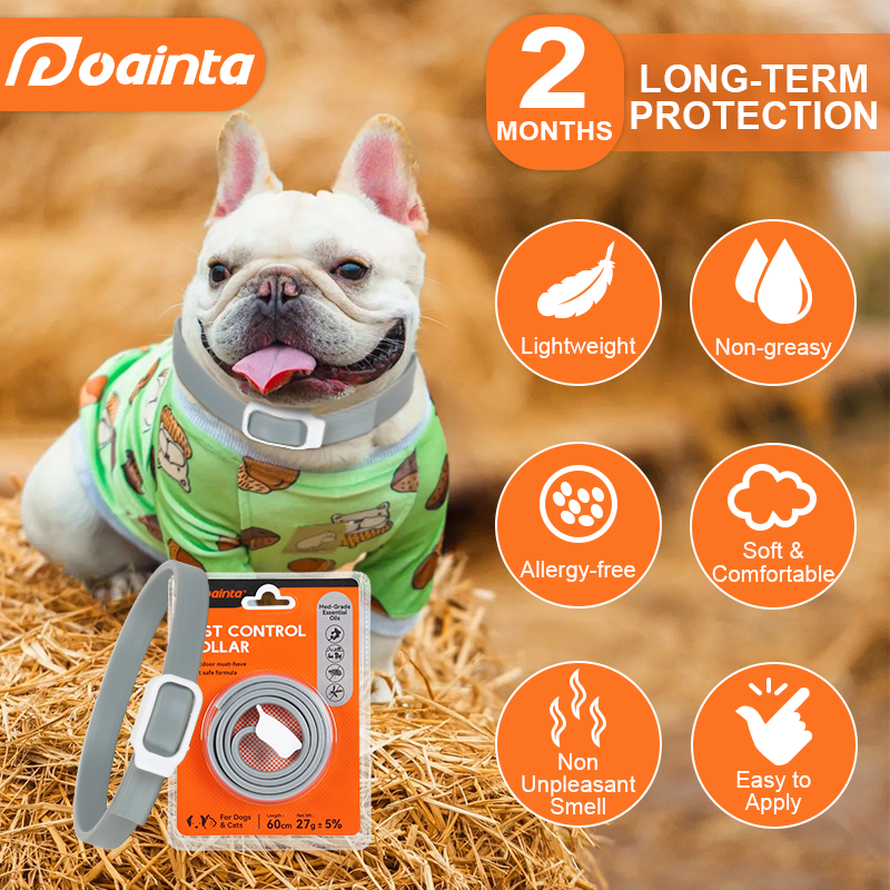 Pest Control Collar Adjustable Flea Tick Prevention Anti-mos