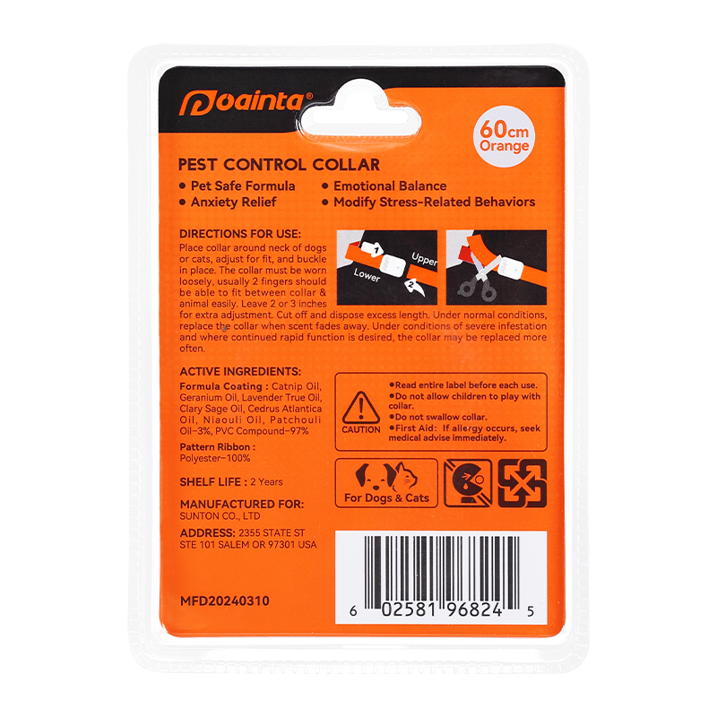 Pest Control Collar Adjustable Flea Tick Prevention Anti-mos