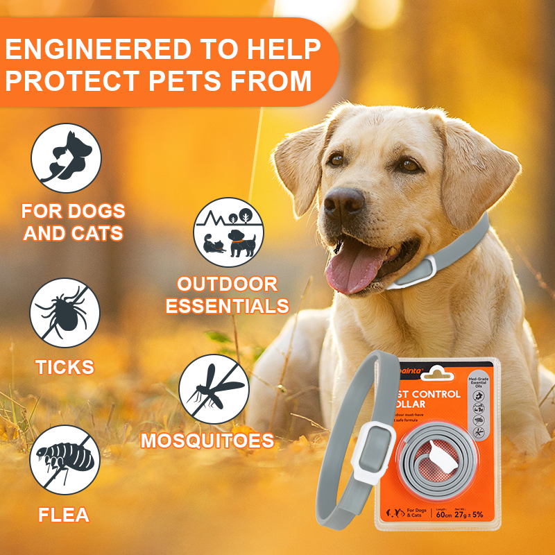 Pest Control Collar Adjustable Flea Tick Prevention Anti-mos