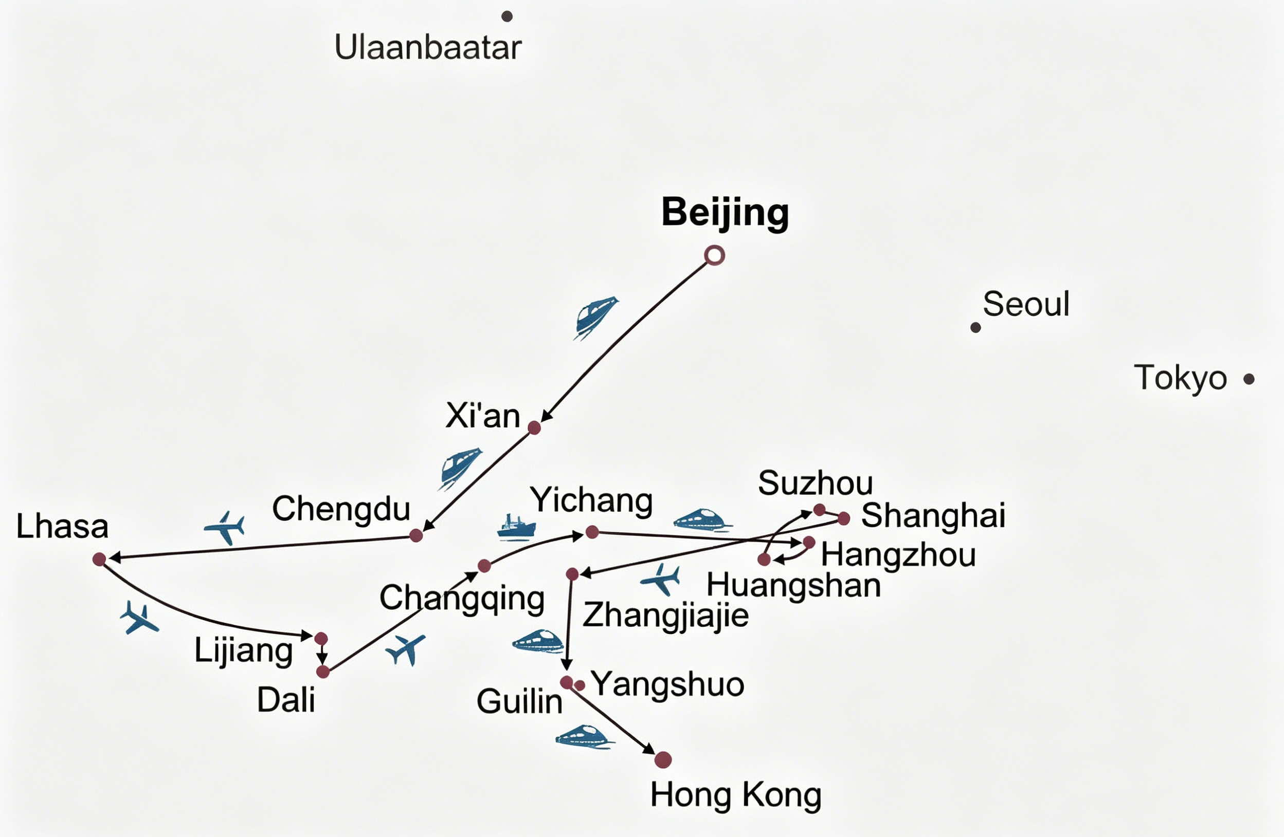 30 Days Private Tour of Beijing-Xi'an-Chengdu-Lhasa-Lijiang-Dali-Chongqing-Yangzte River-Yichang-Hangzhou-Huangshan-Suzhou-Shanghai-Zhangjiajie-Guilin-Yangshuo-Guilin-Hong Kong