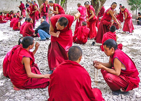 Monks Debaitng in Sera Temple, Lhasa