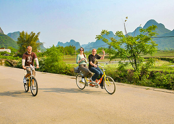 Clients Cycling in Yangshuo