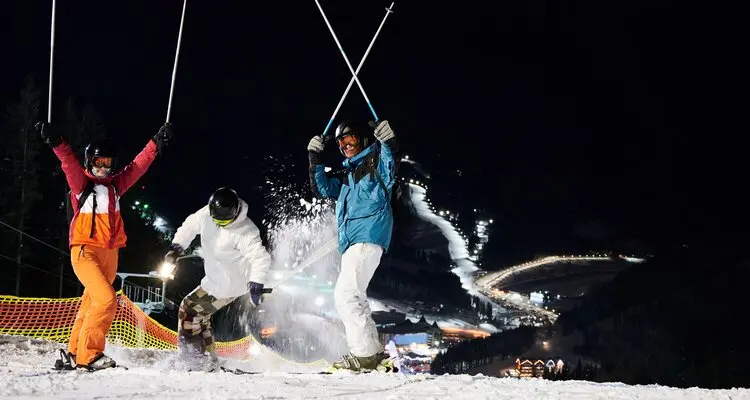 Skiing at Night
