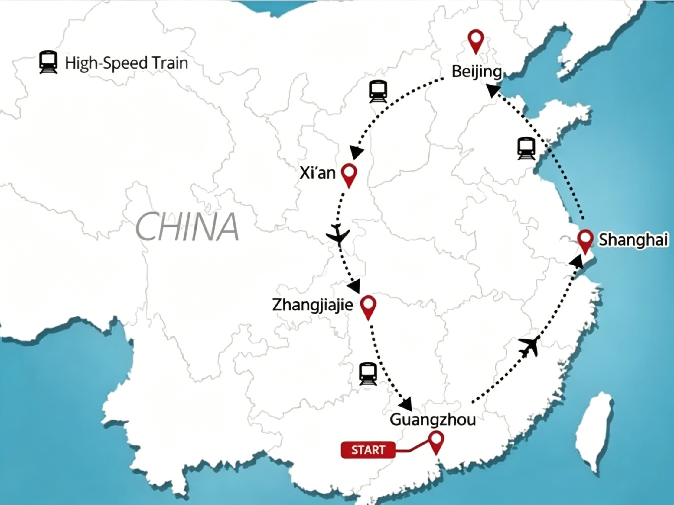  14 Days Guangzhou-Shanghai-Beijing-Xi'an-Zhangjiajie-Guangzhou