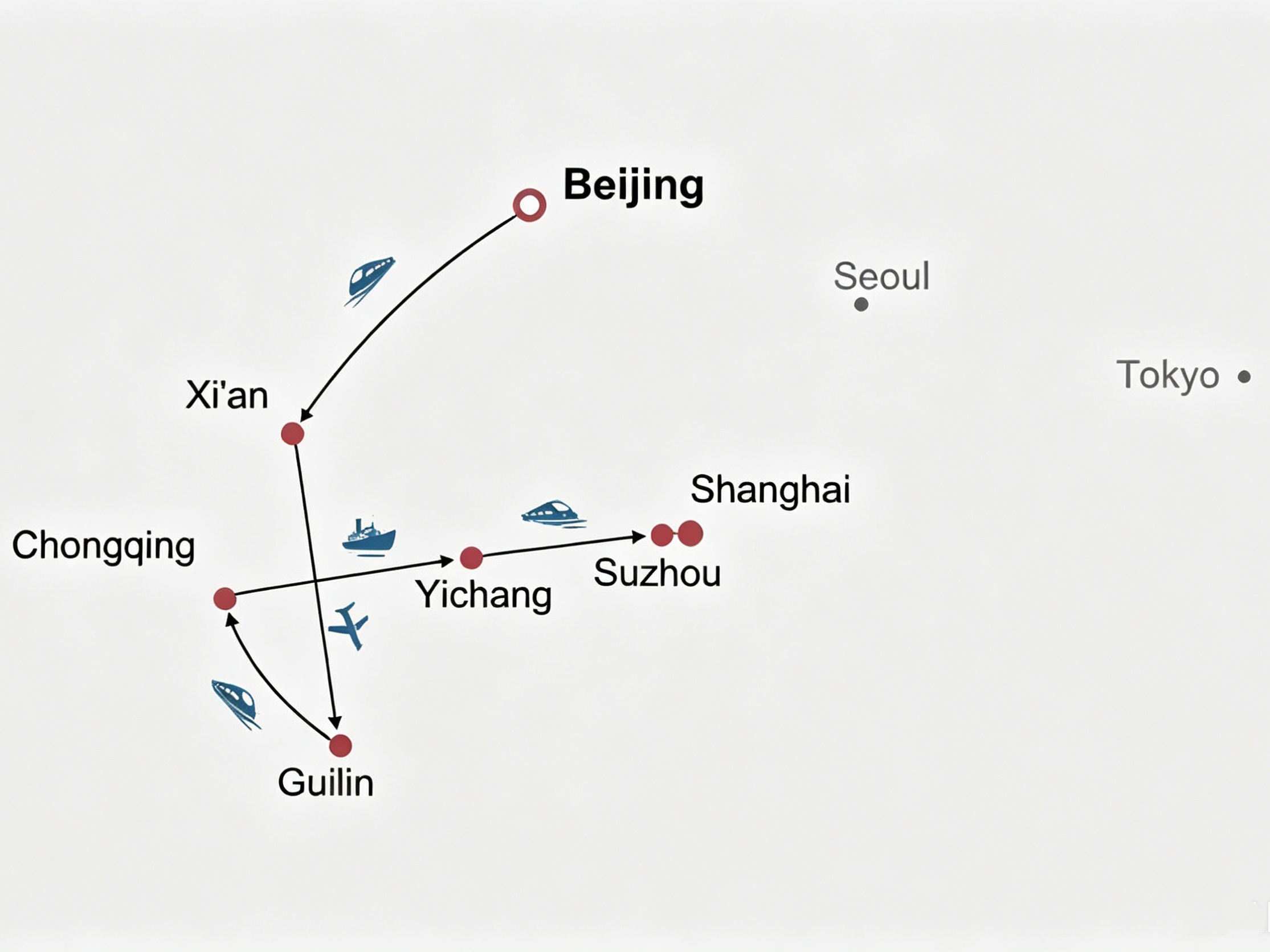 15 Days Beijing - Xi'an - Guilin - Yangshuo - Guilin - Chongqing - Yangtze River Cruise - Yichang - Suzhou - Shanghai