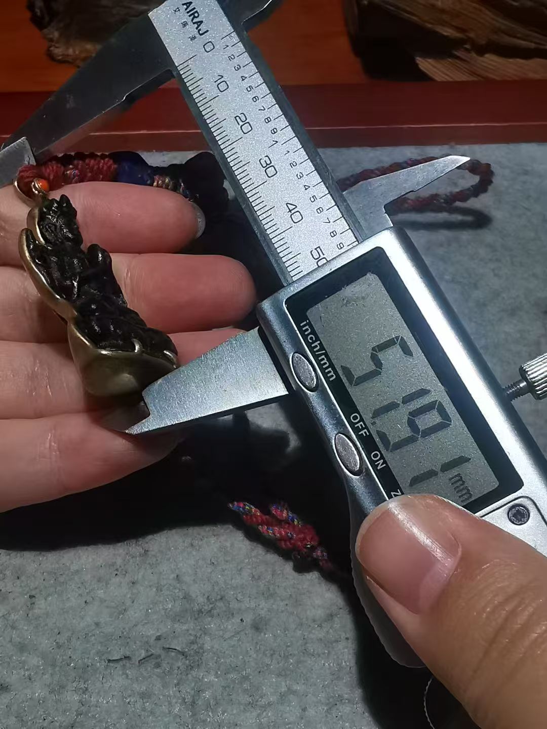 10621  藏传老天铁四臂观音佛像多宝项链