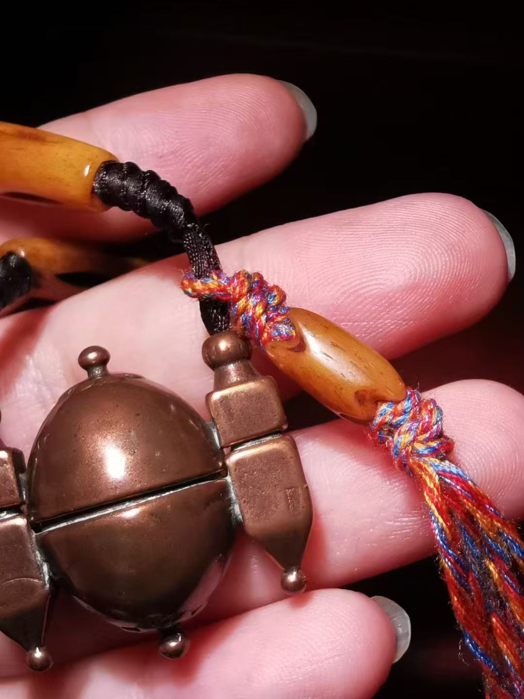 13084    藏传老利马铜嘎乌盒项链💫 复古藏韵随身珍宝！Tibetan Old Lima Copper Ghau Box Necklace💫 A vintage Tibetan charm treasure to carry with you!