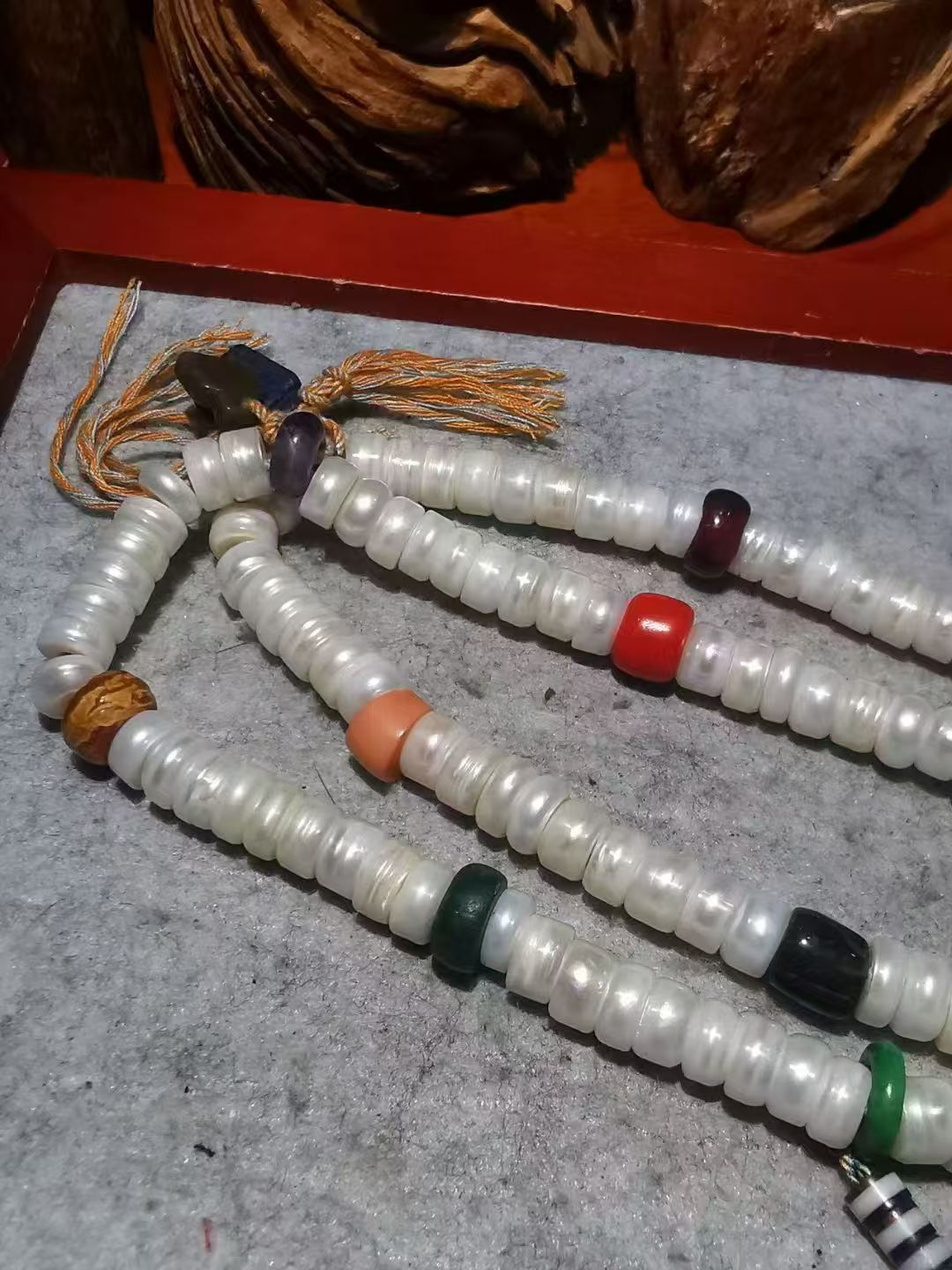 11521【老珍珠佛珠多宝项链】 [Old Pearl Buddhist Bead Multi-Treasure Necklace]  