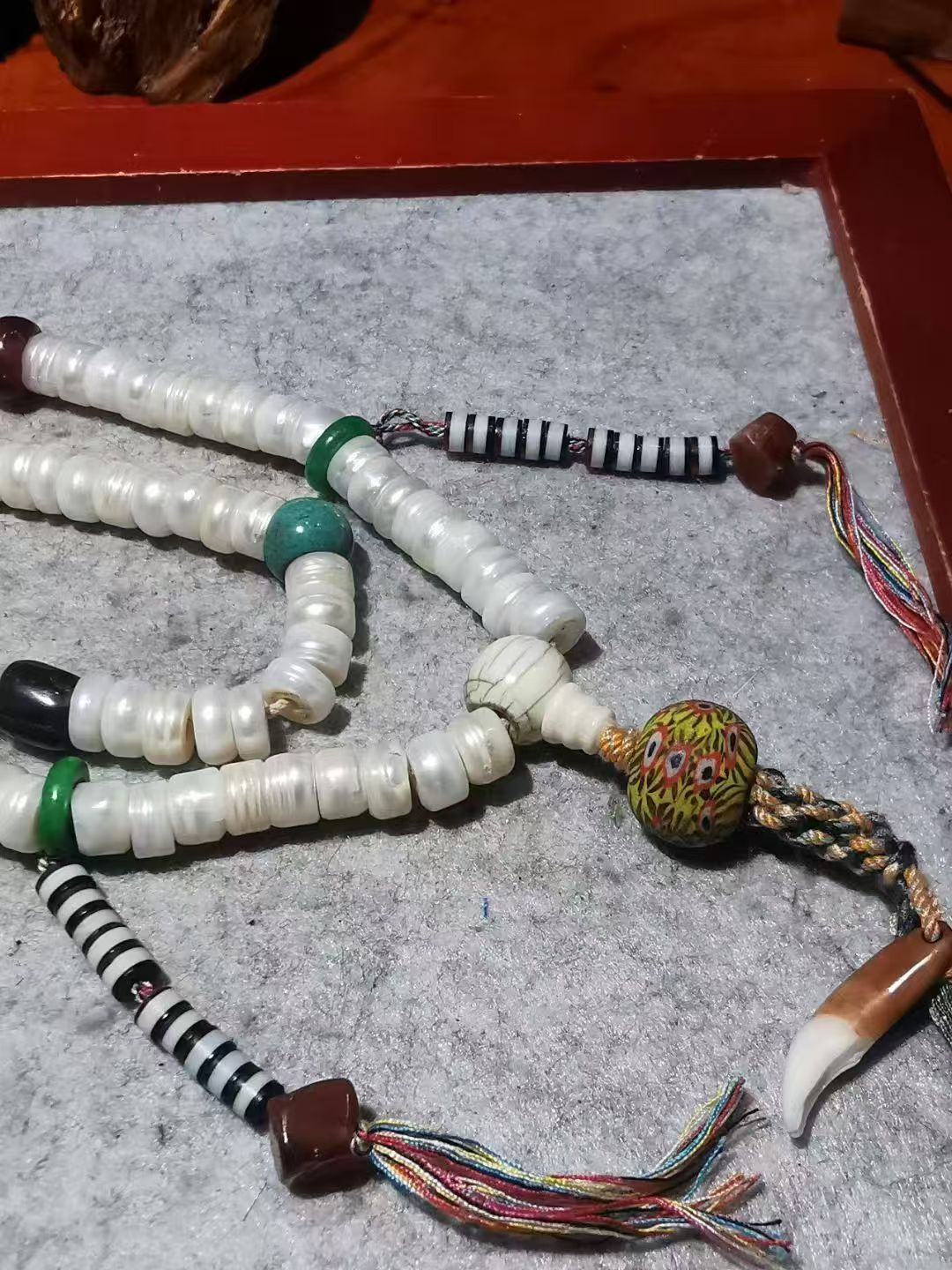 11521【老珍珠佛珠多宝项链】 [Old Pearl Buddhist Bead Multi-Treasure Necklace]  