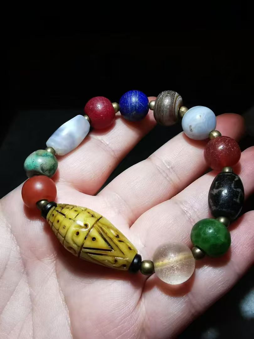 11216-688【精品老古珠多宝手串】[Premium Old Ancient Pearl Multi-Treasure Bracelet]