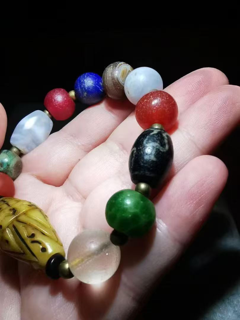 11216-688【精品老古珠多宝手串】[Premium Old Ancient Pearl Multi-Treasure Bracelet]