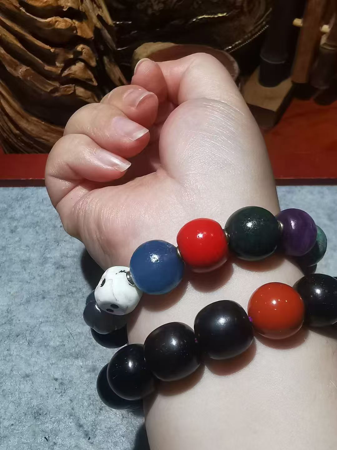 11214-1388  【收藏级老古珠多宝手串】[Collectible Old Ancient Pearl Treasure Bracelet]