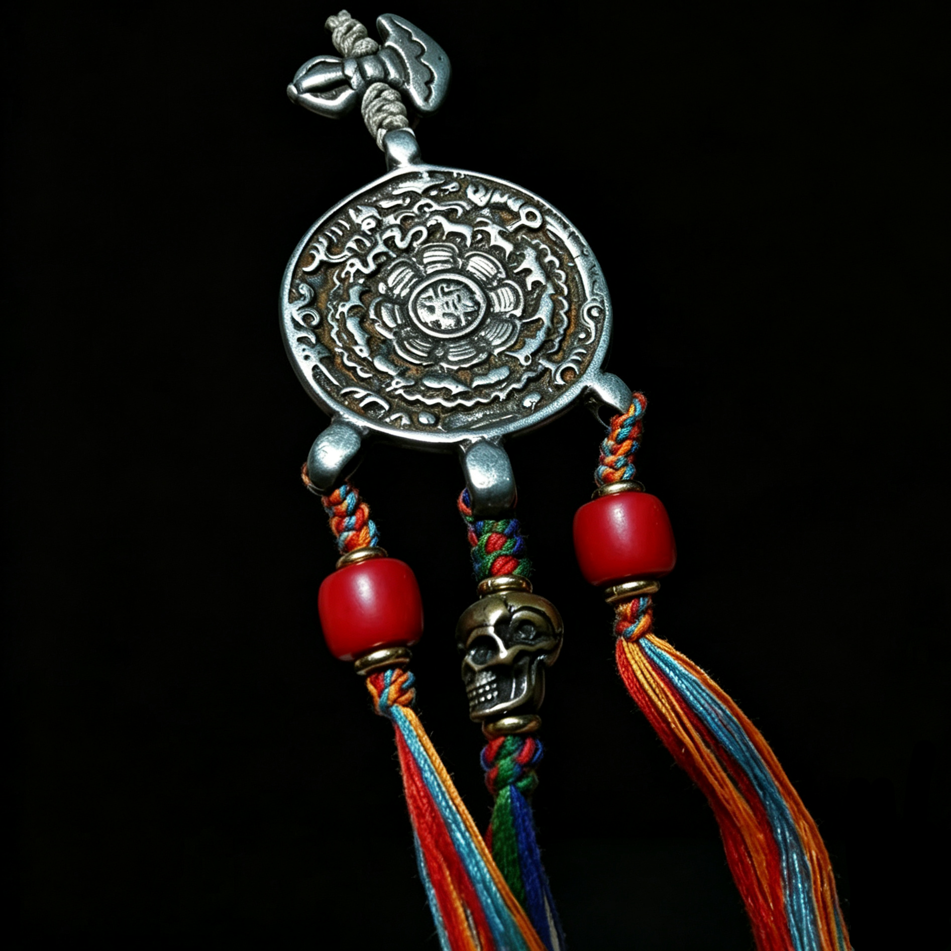 13586  藏传清代老天铁九宫牌腰挂吊坠  Tibetan-style Qing Dynasty Old Sky Iron Nine Palaces Pendant Waist Hanging