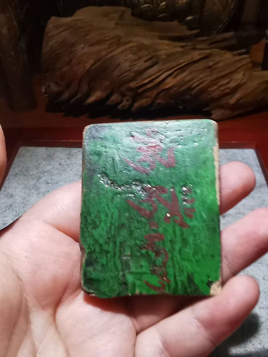  13876 Tibetan Qing Dynasty Guanyin Old Tsa-Tsa Painting藏传清代观音老彩绘擦擦