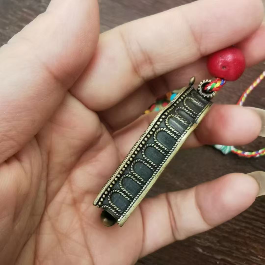 15336Tibetan Eight Treasures Old Tuo Jia Plaque Cypress Seed Multi-Treasure Necklace, Affinity with Gold 🙏🏻藏八宝老托甲牌柏香子多宝项链