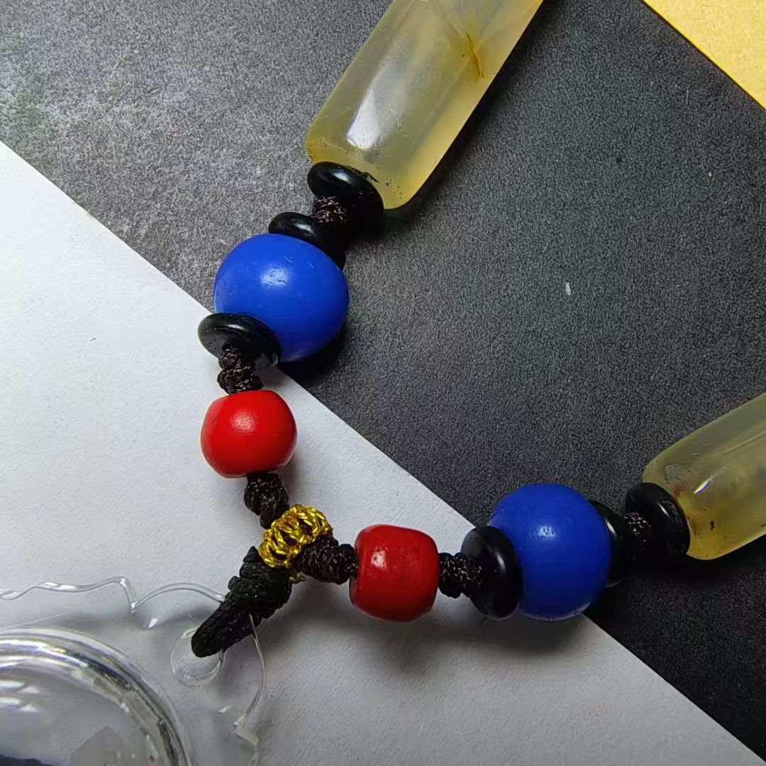 15065   15065 Tibetan Traditional Medicinal Clay Three Protectors Cinnabar Necklace  💰💰788  A very beautiful necklace that can be worn by men, women, and children alike. The coconut shell is paired with old turquoise, blue chalcedony, and re藏传老药泥三怙主擦擦项链