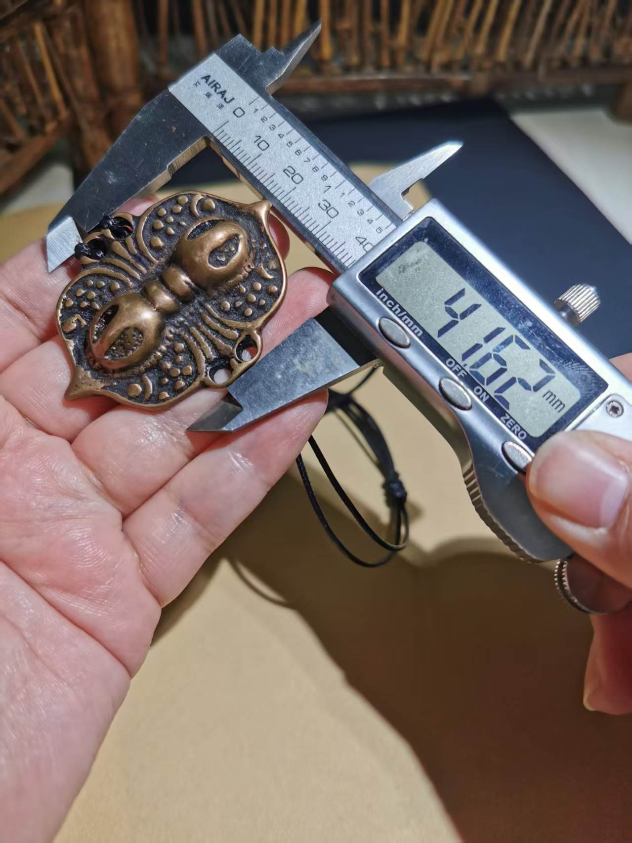 15382   Fortune Protection‖Tibetan Antique Lima Copper Butterfly Dorje Bezel   福运守护‖藏传老利马铜蝴蝶金刚杵托甲🦋