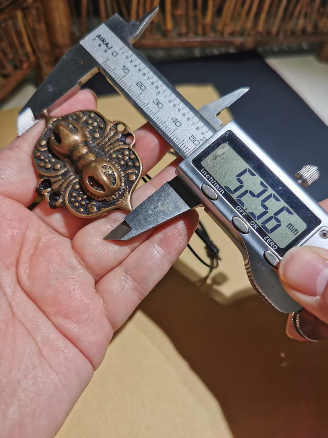 15382   Fortune Protection‖Tibetan Antique Lima Copper Butterfly Dorje Bezel   福运守护‖藏传老利马铜蝴蝶金刚杵托甲🦋