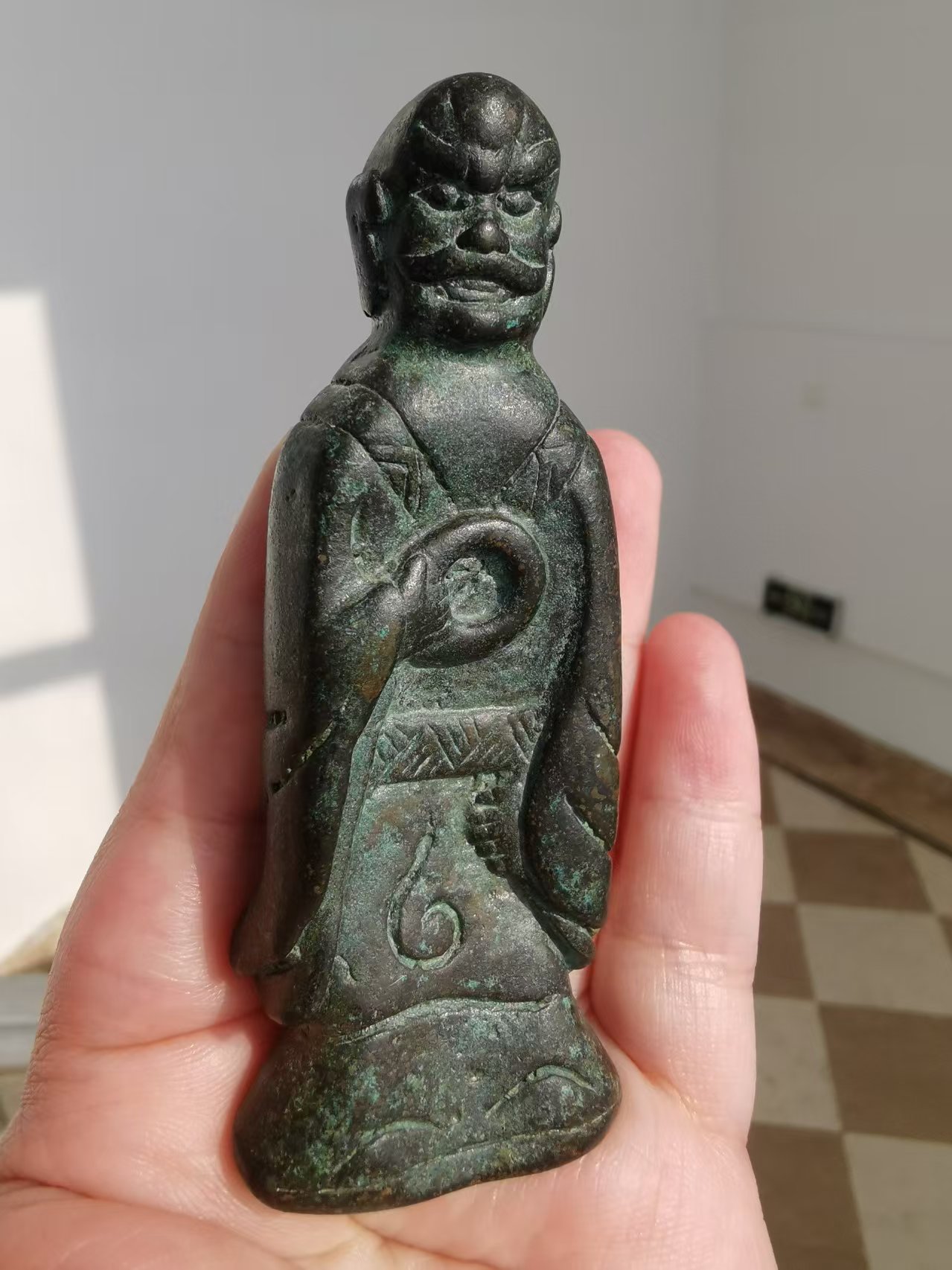 15394   The Ancient Heavenly Iron Golden Wheel Saint King Statue ‖ Guardian of Fortune! ✨传世老天铁金轮圣王造像‖福运守护神！✨