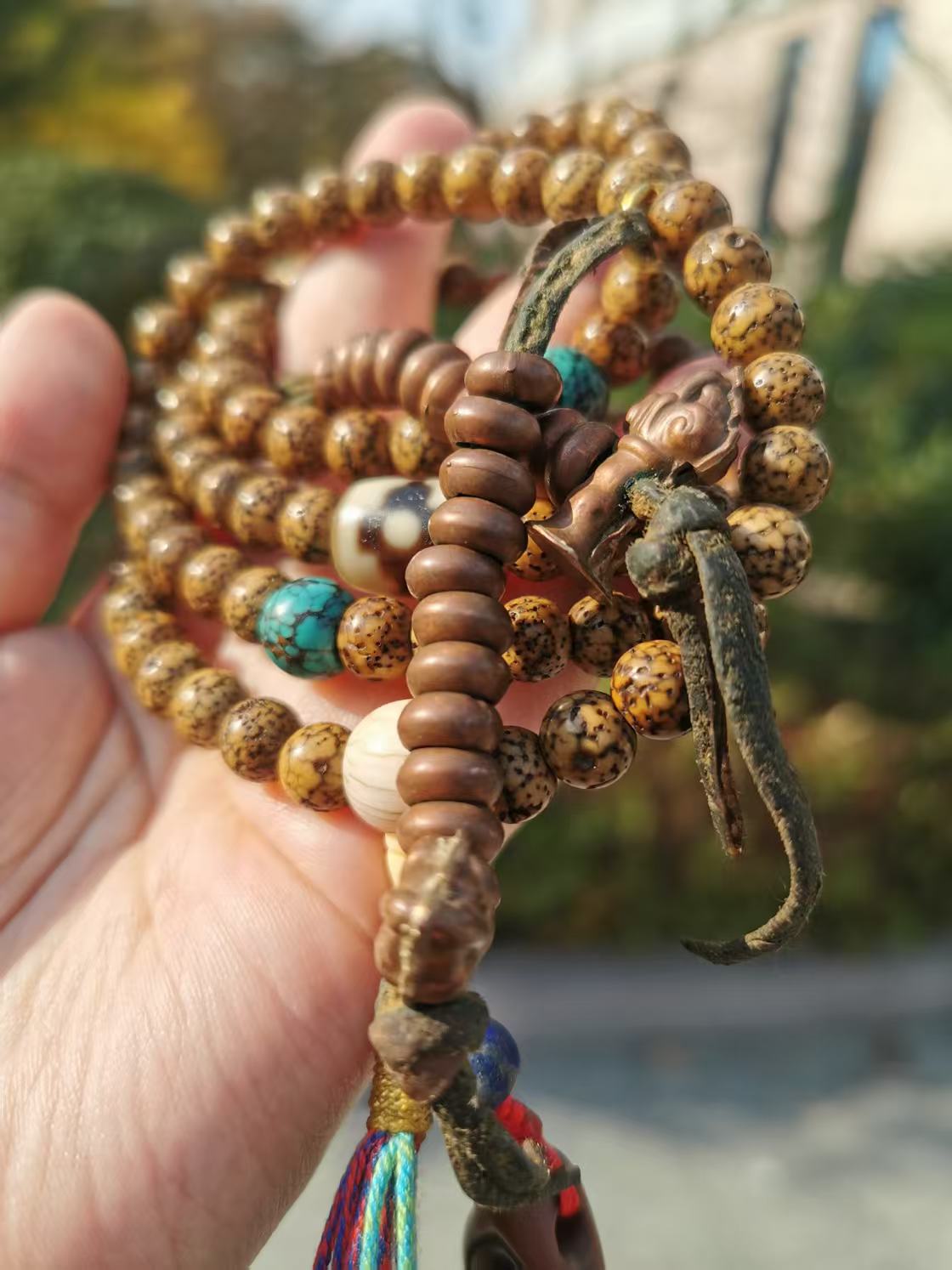 15411  Qing Dynasty Old Star and Moon Dzi Bead Set｜A Protective Tibetan Treasure Full of Ancient Charm✨清代老星月天珠套装｜藏传古韵满溢的护身美物✨