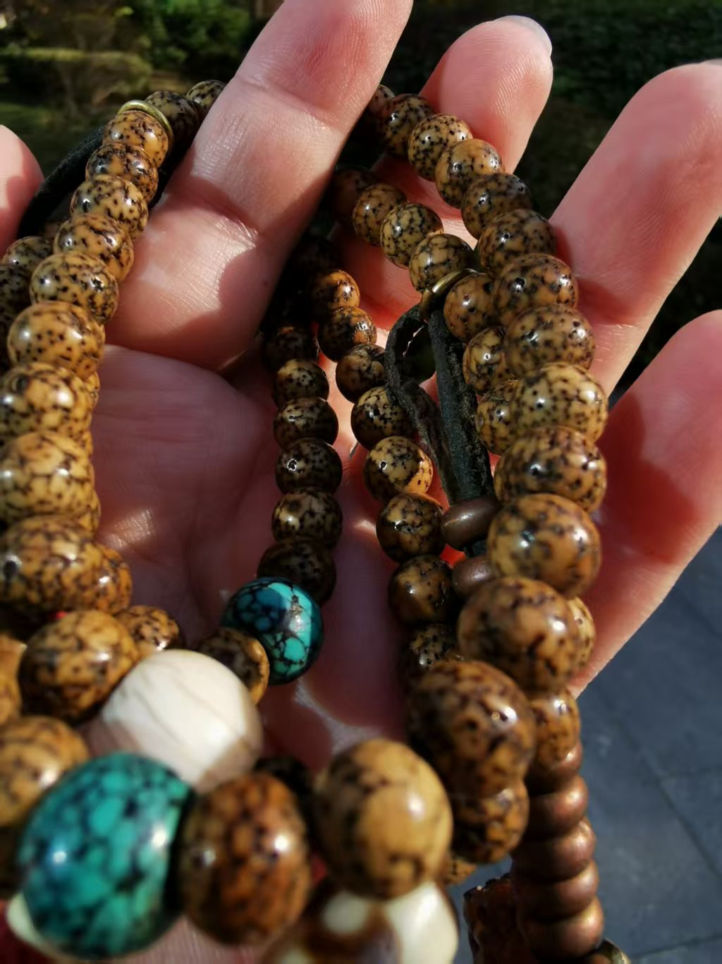 15411  Qing Dynasty Old Star and Moon Dzi Bead Set｜A Protective Tibetan Treasure Full of Ancient Charm✨清代老星月天珠套装｜藏传古韵满溢的护身美物✨
