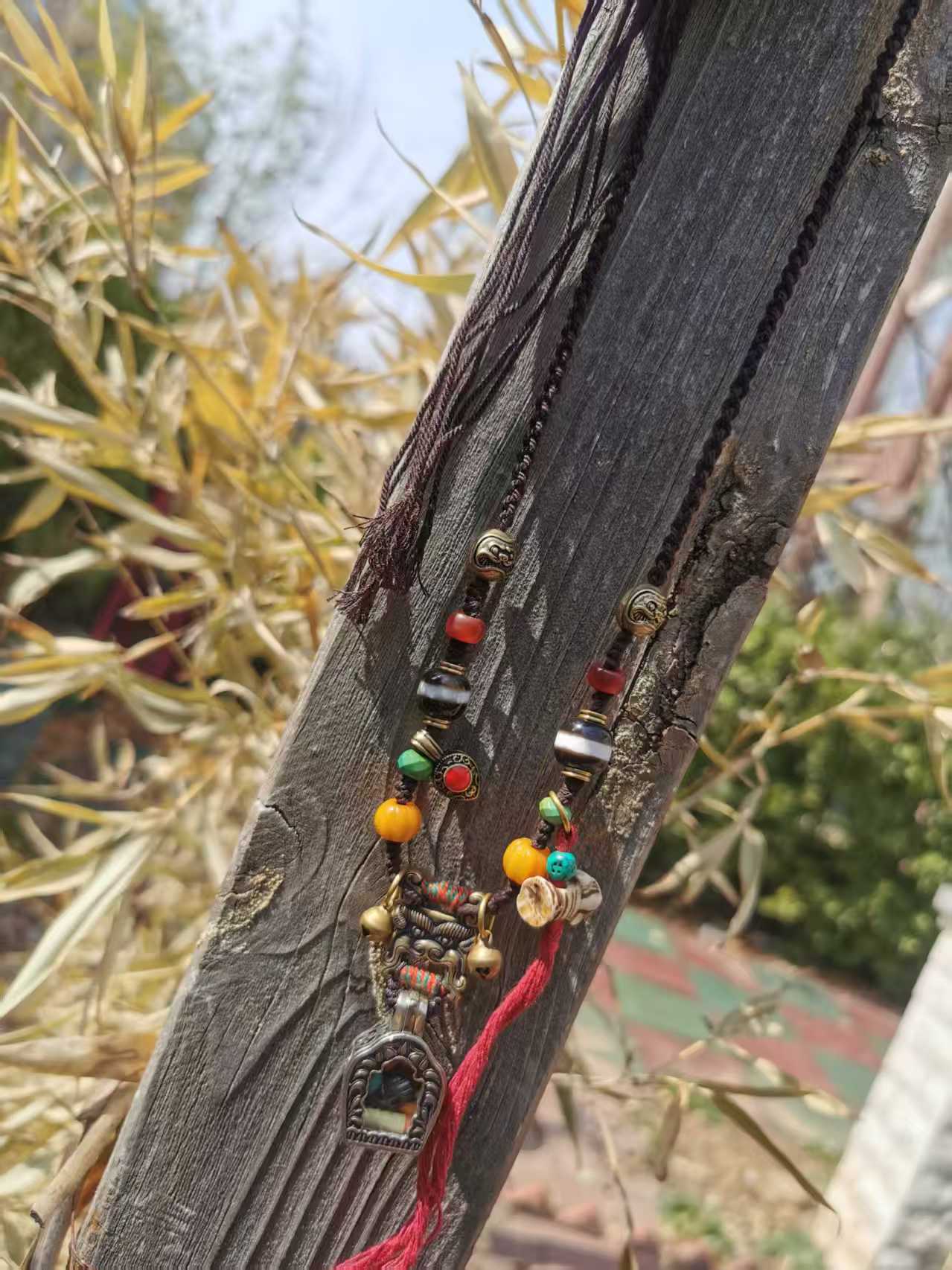 15426Tibetan-Style Alloy Gawu Box Multi-Gem Necklace | Handmade Braided Ethnic Style, Spiritual Pendant, Vintage Tibetan Accessory藏风合金嘎乌盒多宝项链｜手工编绳民族风 文玩护身挂坠 复古藏式配饰