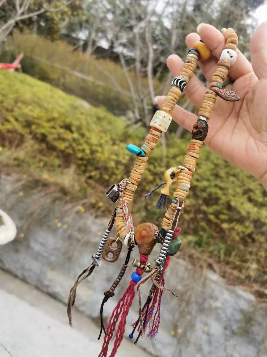 15418老噶吧啦108佛珠文玩念珠Old Gabala 108 Beads Prayer Mala