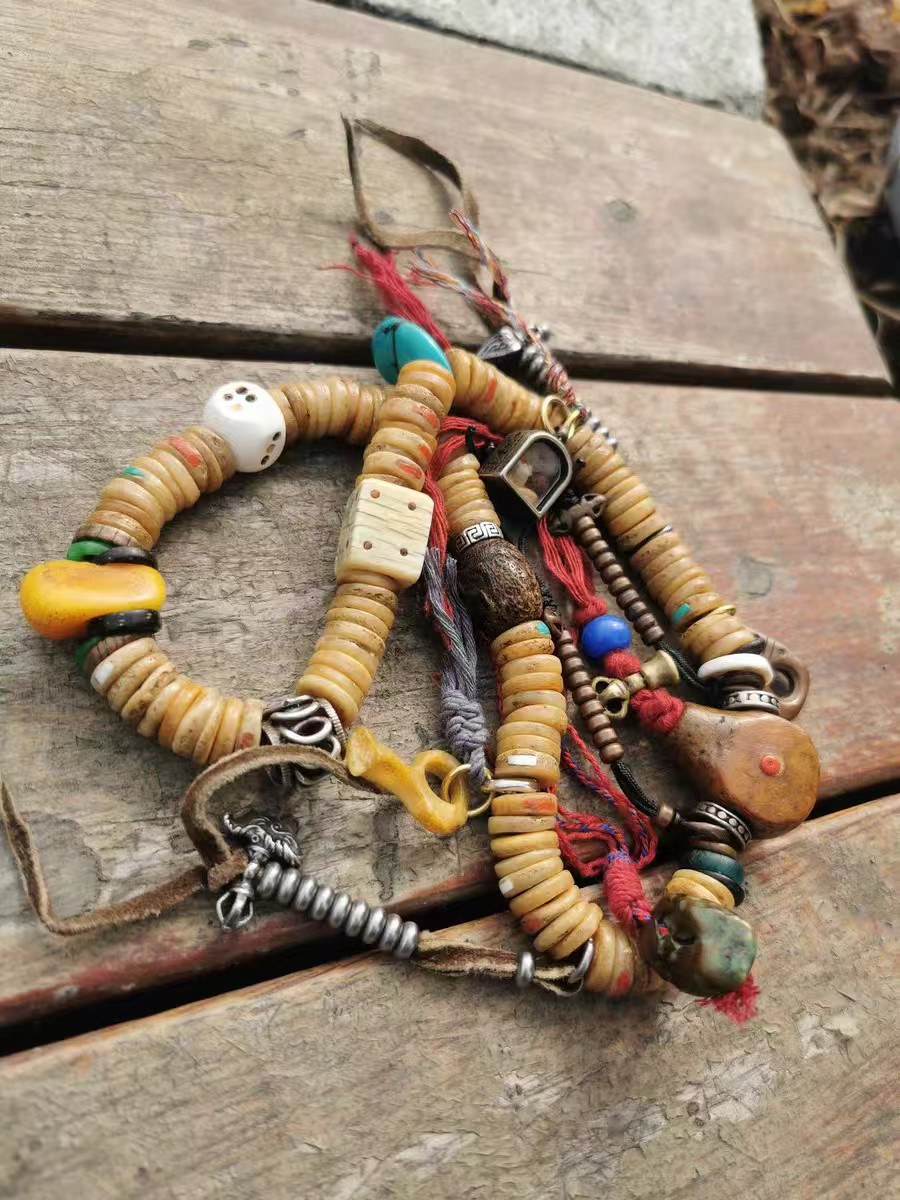 15418老噶吧啦108佛珠文玩念珠Old Gabala 108 Beads Prayer Mala