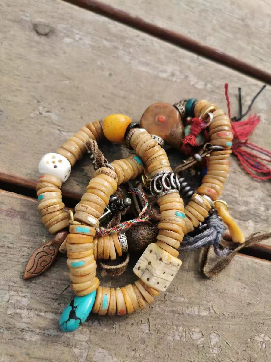 15418老噶吧啦108佛珠文玩念珠Old Gabala 108 Beads Prayer Mala