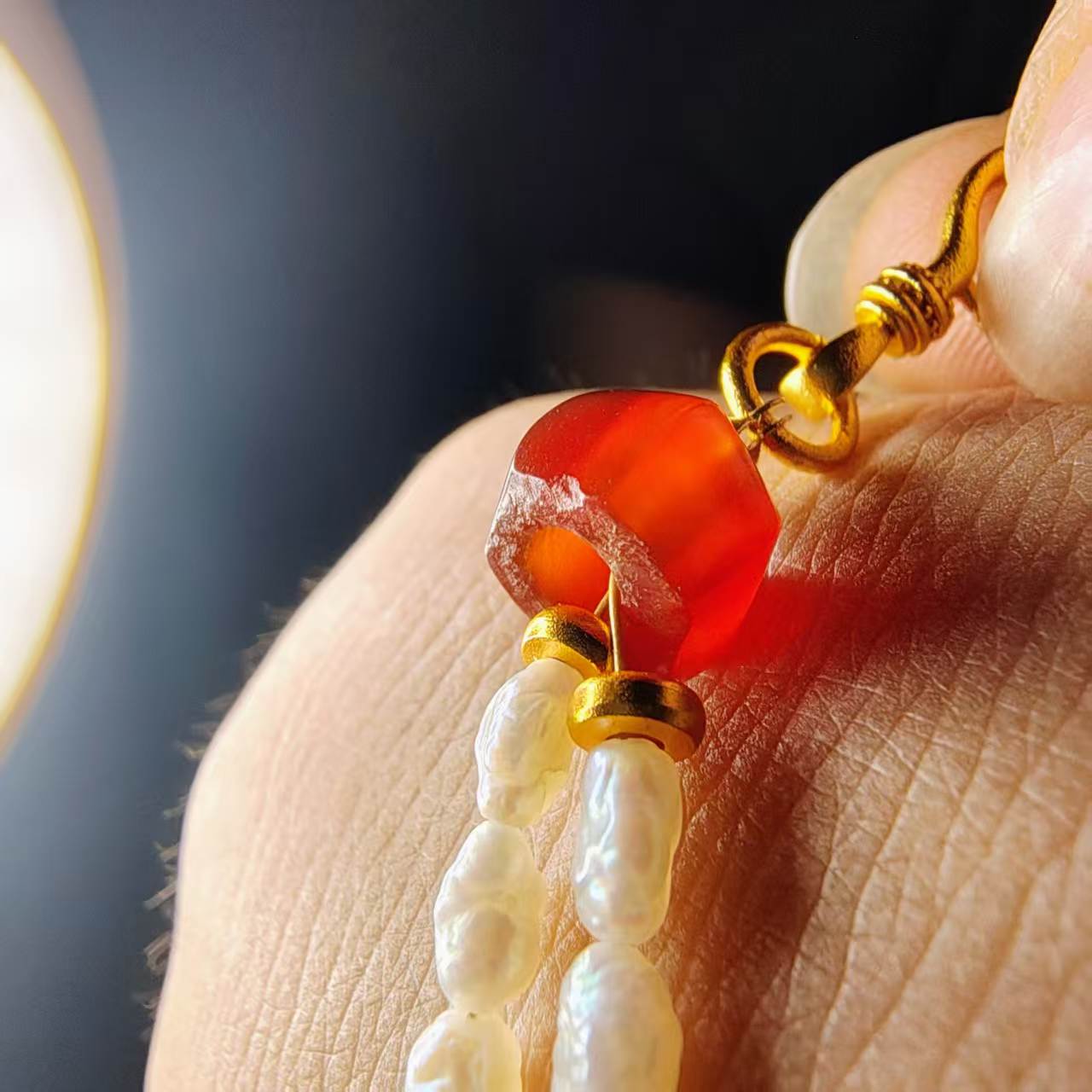15561 Agate, Turquoise, and Pearl Bracelet15561玛瑙松石珍珠手链