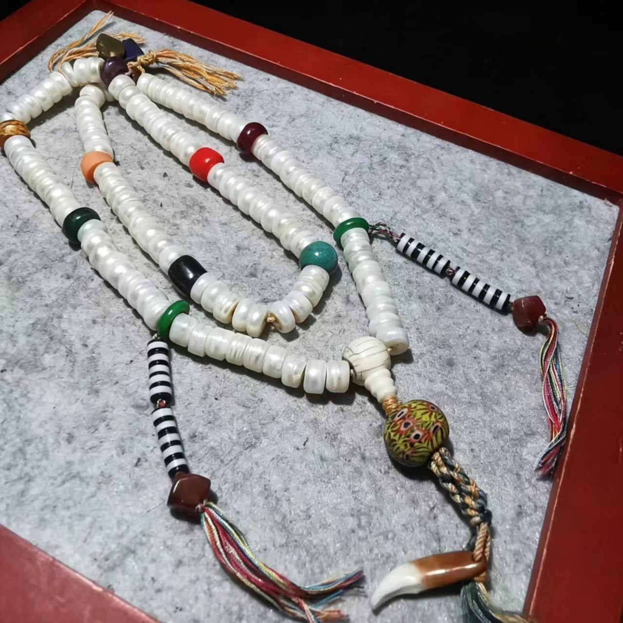 11521【老珍珠佛珠多宝项链】 [Old Pearl Buddhist Bead Multi-Treasure Necklace]  