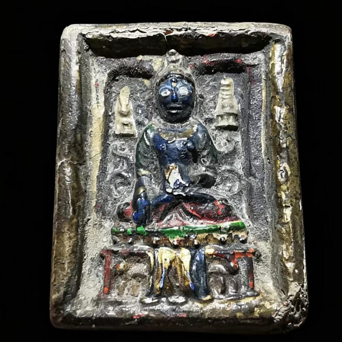  13876 Tibetan Qing Dynasty Guanyin Old Tsa-Tsa Painting藏传清代观音老彩绘擦擦