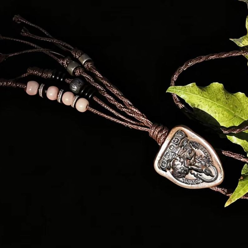 15509Samantabhadra Bodhisattva Ersha Molding Necklace普贤菩萨擦擦模托甲项链  