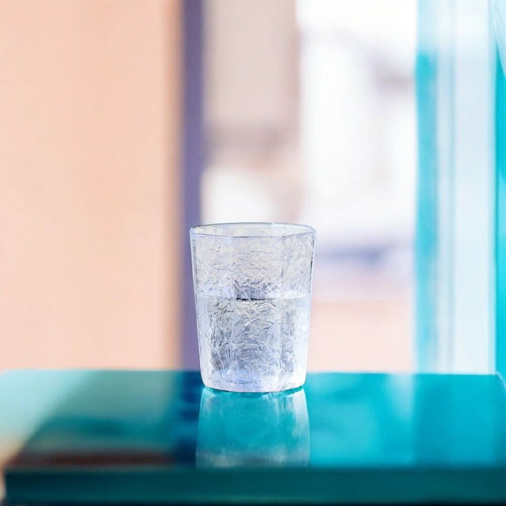 フリーグラス 結霜月華 | 縁 en 300ml | グラス ガラス 結霜加工 伝統技法 八角形 縁起物 桐箱入り 日本製 職人 手作り お酒 焼酎