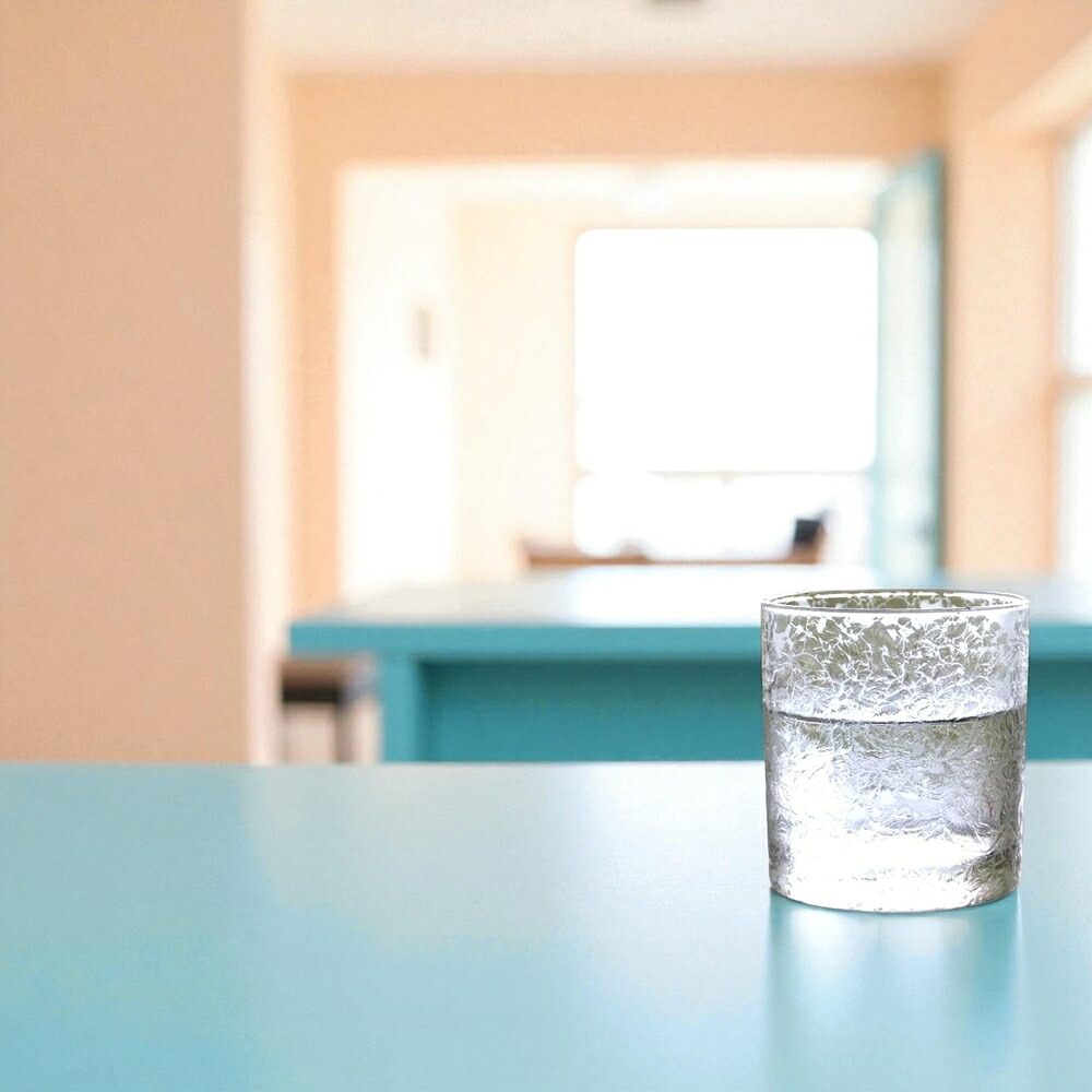 フリーグラス 結霜月華 | 福 fuku 250ml | グラス ガラス 結霜加工 伝統技法 桐箱入り 日本製 職人 手作り お茶 緑茶 ウイスキー