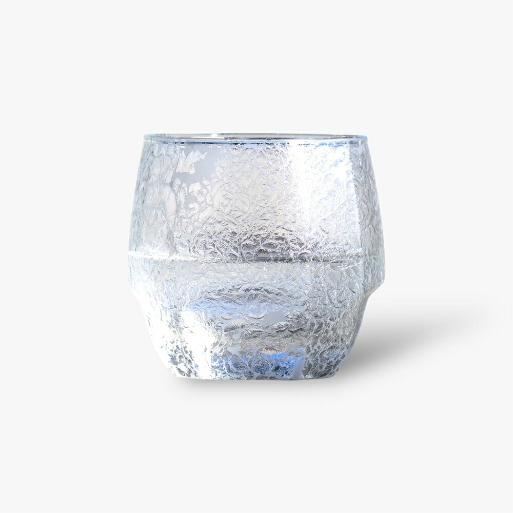 ロックグラス 結霜月華 | 結 yui 340ml | グラス ガラス タンブラー 結霜加工 伝統技法 桐箱入り 焼酎 ウイスキー お酒 晩酌 日本酒