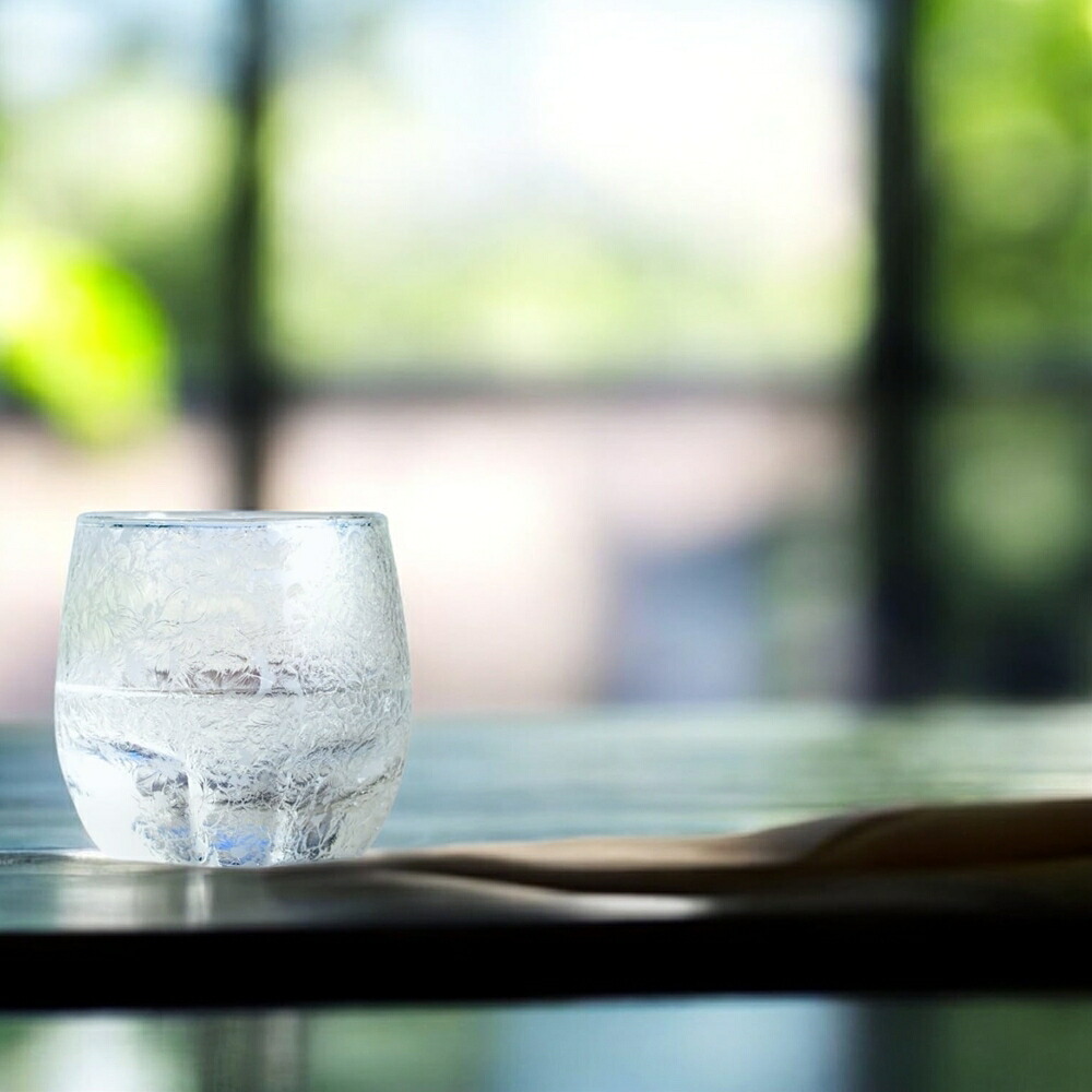 ロックグラス 結霜月華 | 結 yui 340ml | グラス ガラス タンブラー 結霜加工 伝統技法 桐箱入り 焼酎 ウイスキー お酒 晩酌 日本酒