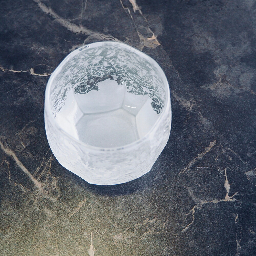 ロックグラス 結霜月華 | 結 華雪 ロックグラス 340ml | グラス ガラス 結霜加工 伝統技法 桐箱入り 日本製 職人 手作り お酒 焼酎