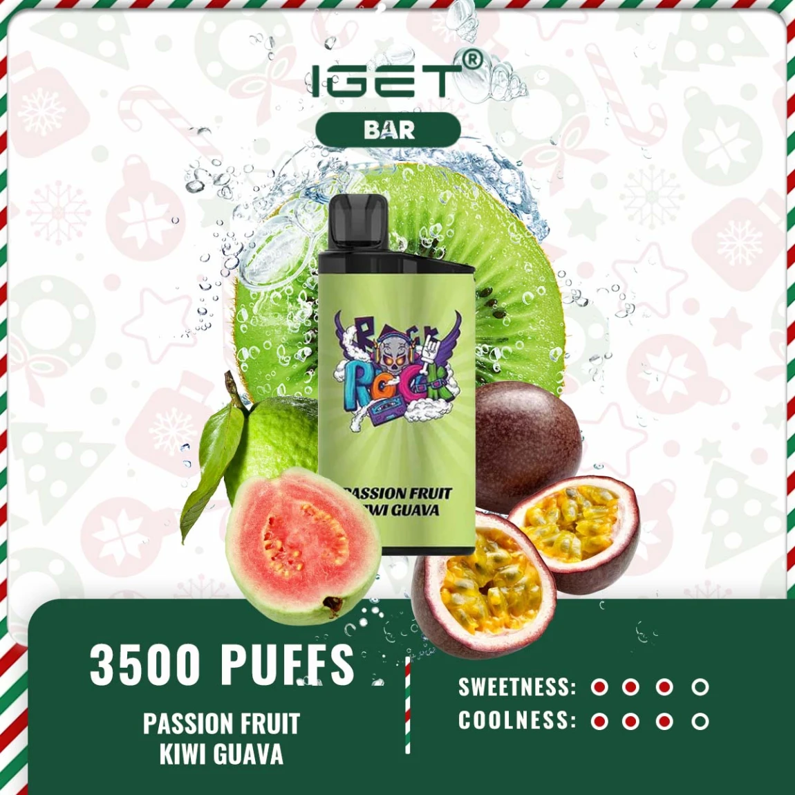 IGET BAR 3500 PUFFS – PASSIONFRUIT KIWI GUAVA