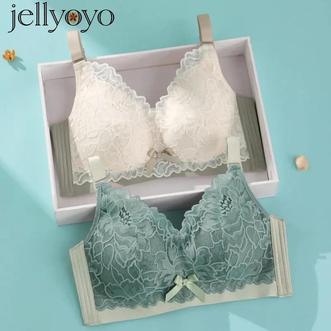 【官方正品】JELLYOYO·蕾絲撞色乳膠內衣【JELLYOYO】超值組合價！黛安芬蕾絲撞色乳膠內衣！年中特賣超狂！側收副乳顯瘦款！