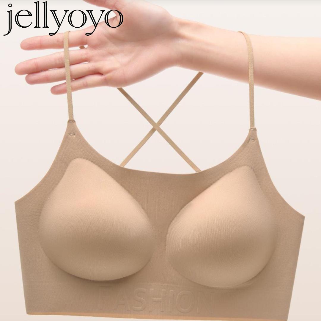 【官方正品】JELLYOYO·粉底液大U美背內衣【JELLYOYO】全新升級2.0！隱形粉底液，無痕大U美背，細肩帶女士文胸，柔軟舒適聚攏內衣！